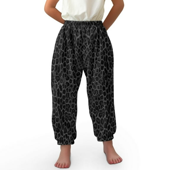 DISNIMO Leopard Print Harem Pants Kids Bloomer Harem Pants Boys Baggy Pants Size 3-7 Harem Bloomers for Boys Casual Jogger Pants Kids Beach Pants Girls Bloomer Trousers for Girs Soft Pants