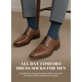 thumbnail image 4 of HUGH UGOLI Mens Cotton Dress Socks | Plain Colors, Regular Fit, Crew, Casual Socks | 3 Pack, Indigo, Shoe Size: 6-8, 4 of 8