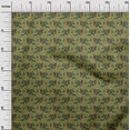 thumbnail image 2 of oneOone Organic Cotton Poplin Twill Fabric Leaves & Floral Block Printed Fabric 1 Yard 42 Inch Wide, 2 of 4