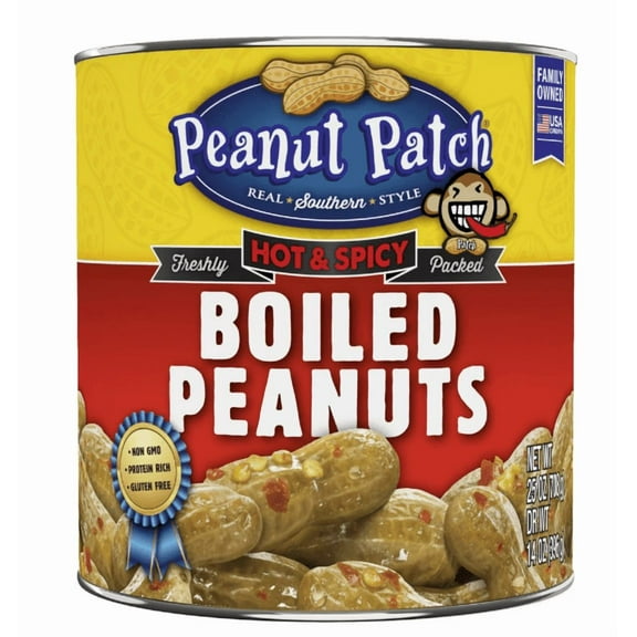 Peanut Patch Hot & Spicy Boiled Peanuts, 25 oz., Can (Pack of 4)
