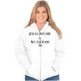 thumbnail image 4 of Jesus Love Me and My Tattoos Zip Hoodie Sweatshirt Women Brisco Brands S, 4 of 5