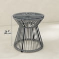thumbnail image 3 of Outsunny Table d'Appoint en Rotin, Table d'Appoint Ronde à Tambour Creux, Gris Foncé, 3 of 10