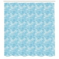 thumbnail image 3 of Ambesonne Teal and White Shower Curtain, Japanese Waves, 69"Wx75"L, Blue White, 3 of 3
