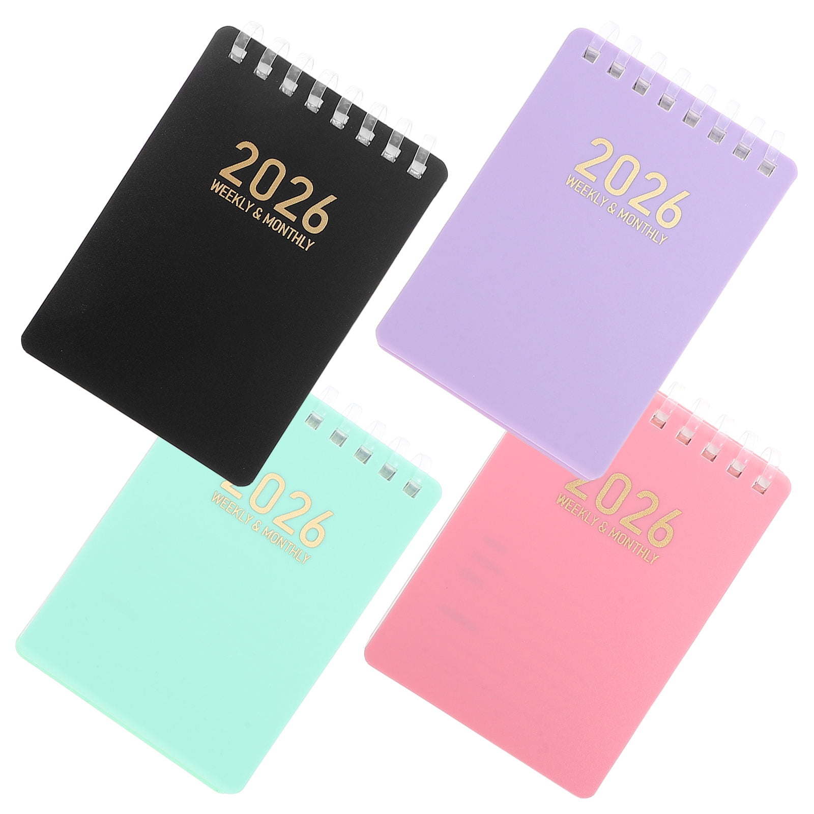 FUTUREORYY Assorted Color Small Spiral Planner Notebook Monthly and Weekly Calendar Organizer