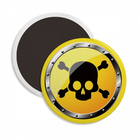 

Logo Yellow Background Lethal Substance Round Ceracs Fridge Magnet Keepsake Decoration