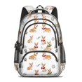 thumbnail image 2 of Corgi and Scarf White Pattern Backpack for School, Cute School Bag with Adjustable Shoulder Straps and Padded Back, 16.9"x12.6"x5.9", 2 of 5