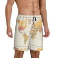 thumbnail image 2 of Bixox Men's Vintage World Map1 printed lightweight casual shorts, soft sleep shorts with pockets., 2 of 7