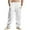 497#White, variant on BRDFRL Men Summer Linen Pants Hip Hop Splicing Pants Elastic Drawstring Wide Leg Pants Army Green M