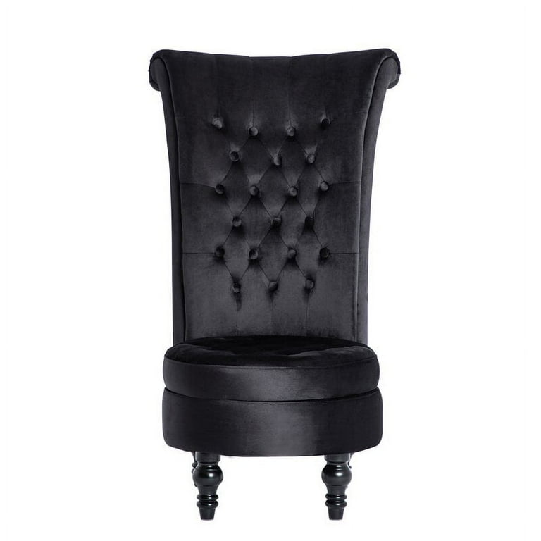 High back black velvet chair new arrivals