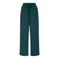 thumbnail image 3 of Juslio Pants for Women Casual Solid Fashion Elastic Waist High Waist Lace-up Wide-leg Pants, 3 of 7