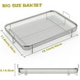 thumbnail image 2 of QCQHDU 2Pcs Air Fryer Basket For Oven,Extra Large 11.8”*9.05”*2.16" Stainless Steel Grill,Basket Non-Stick Mesh Basket Set,Air Fryer Tray Wire Rack Roasting Basket for Baking Food, 2 of 5
