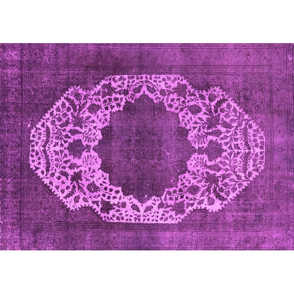 Ahgly Company Indoor Rectangle Oriental Pink Industrial Area Rugs, 8' x 10'