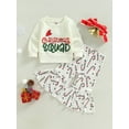 thumbnail image 2 of TSEXIEFOOFU Christmas Baby Girls Trousers Outfits Letter Print Long Sleeve Sweatshirt and Casual Flare Pants Set, 2 of 9