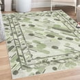 thumbnail image 1 of Geometric Decorative Rug, Abstract Diagonal Striped Look Rounds and Ovals on Backdrop Art, Quality Carpet for Bedroom Dorm and Living Room, 6 Sizes, Pistachio Green, by Ambesonne, 1 of 4