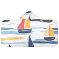 thumbnail image 5 of Yayeee Kids Hooded Towels Toddler Soft Absorbent Beach Bathing Wrap 50" x 23.5", Orange Hand Drawn Sailboats, 5 of 5