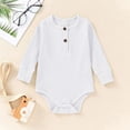 thumbnail image 1 of Ropa cómoda para bebés de color sólido, de manga larga, para gatear, de algodón para niños., 1 of 3
