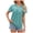 Green, variant on Womens V Neck Cap Sleeve T Shirts Banded Bottom Top Loose Fit Short Sleeves Tee Casual Summer Basic Tops 2025 , M