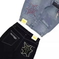thumbnail image 4 of Pantalones de calle americanos, vaqueros informales holgados, vaqueros de cintura alta a la moda retro hip-hop para hombre, 4 of 5