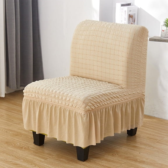 LKJYER Armless Accent Chair Slipcover, Stretch Armless Chair Cover Furniture Protector Cover for Living Room Hotel, Machine Washable