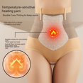 thumbnail image 3 of Pantalones abdominales de cintura alta sin costuras cálidos Pantalones abdominales posparto Pantalones de levantamiento de cadera abdominal con forma de triángulo mejorado para mujeres, 3 of 5