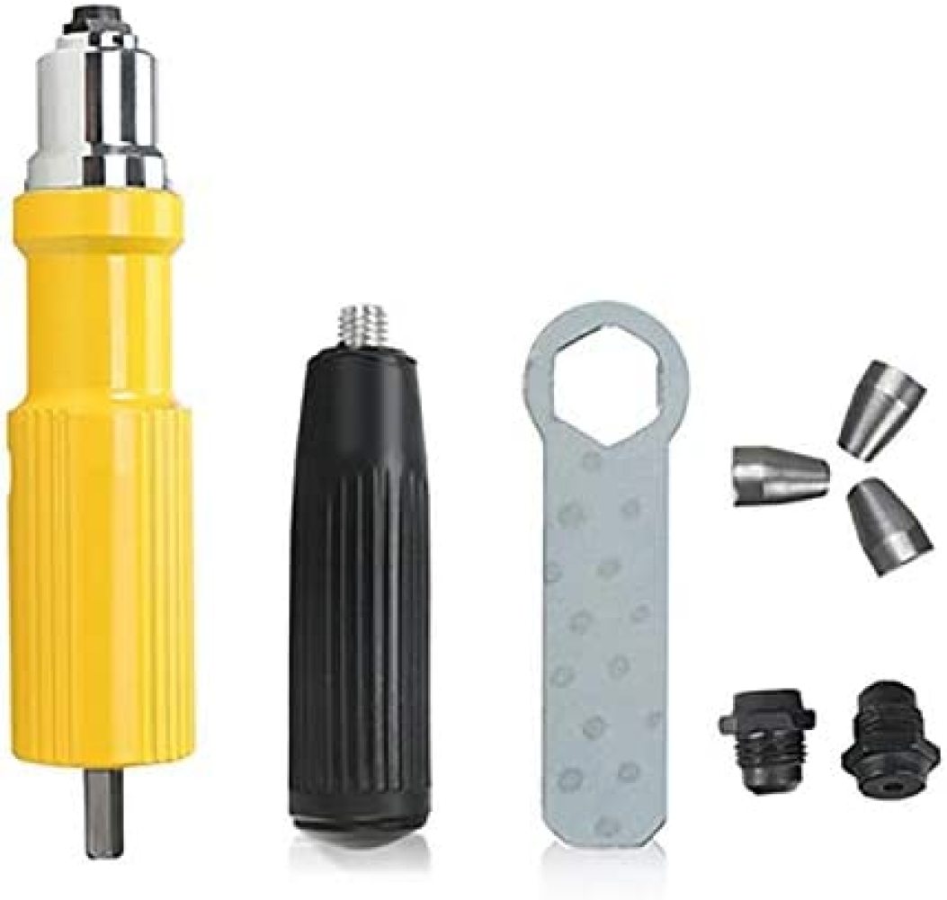 FULenQnu Electric Rivet Gun Drill Adapter Kit, Blind Riveter for