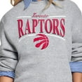 thumbnail image 3 of Women's Starter Gray Toronto Raptors Arch Stripe Fleece Crewneck Sweatshirt, 3 of 3