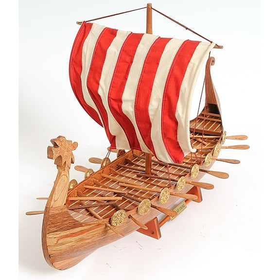 Drakkar Viking Long Boat Wooden Model Display
