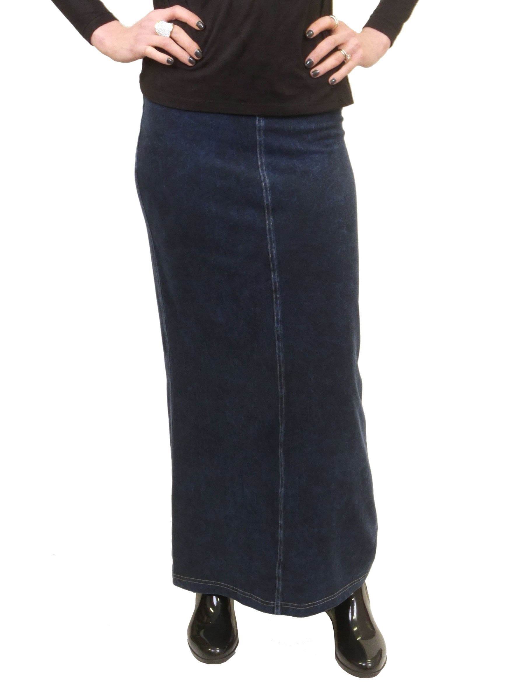Hardtail Long Denim Closed Slit Skirt 