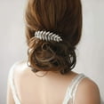 thumbnail image 2 of Leaf Bridal Hair Combs Bride Wedding Hair Accessories Gold Headpiece for Women and Girls, 2 of 7