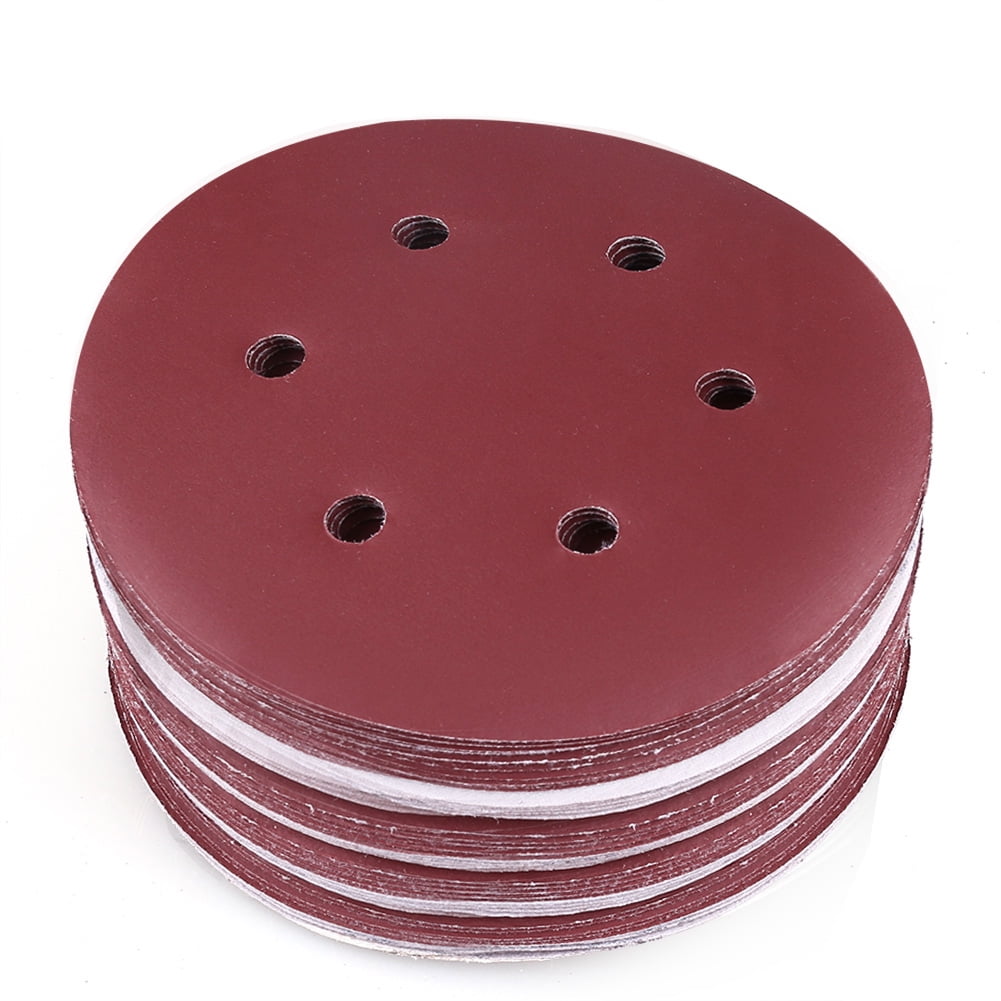 6 Inch Self Stick Sandpaper Gold Aluminum Oxide Sanding Disc Assorted 80 120 180 240 400 800 Grits for Wood Metal Auto Body Paint Polishing 30-Pack 6 Self-Adhesive PSA Sanding Discs with Tabs