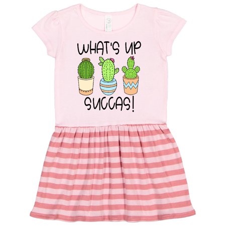 

Inktastic What s Up Succas Funny Cacti Plants Gift Toddler Girl Dress