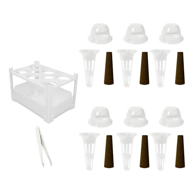Sistema de cultivo hidropónico para principiantes, contenedor portátil de 6 agujeros para mercado, balcón, jardín y oficina. 1 juego