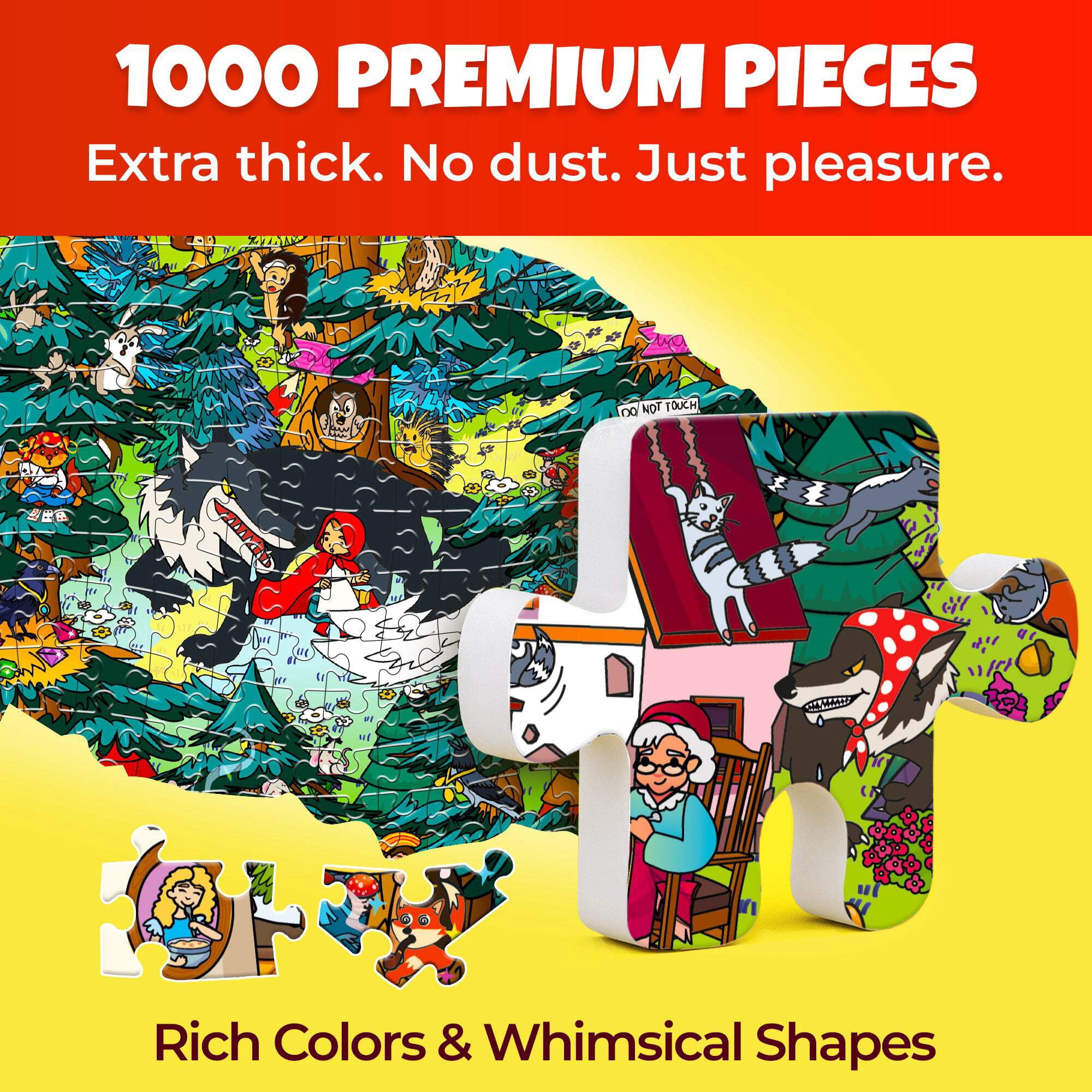 Quokka 1000 Piece Puzzle for Adults  Red Riding Hood — Fantasy Adult Puzzles with Secret Tasks & Fairy Tale