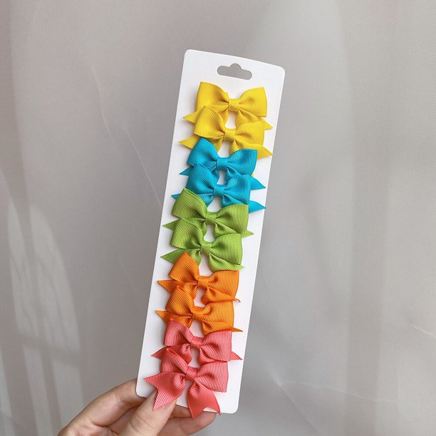 Pinzas para el pelo con lazo para niña, accesorios para el cabello con lazo hecho a mano, MiNi pasadores de 1,9 pulgadas, 10 unidades/juego