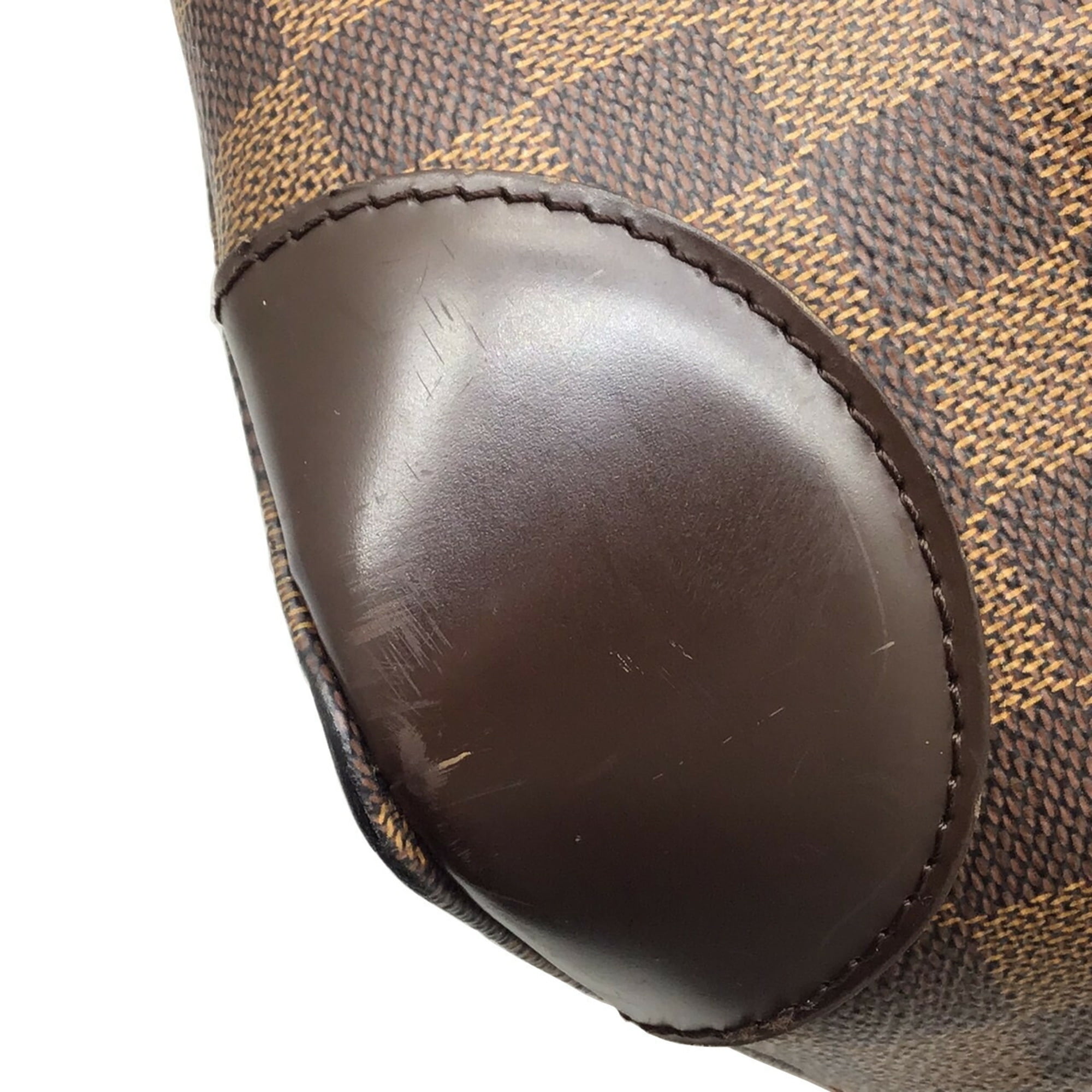 Authenticated Used Louis Vuitton Damier Hampstead MM Handbag Tote Bag  N51204 Brown Ebene PVC Leather Women's LOUIS VUITTON 
