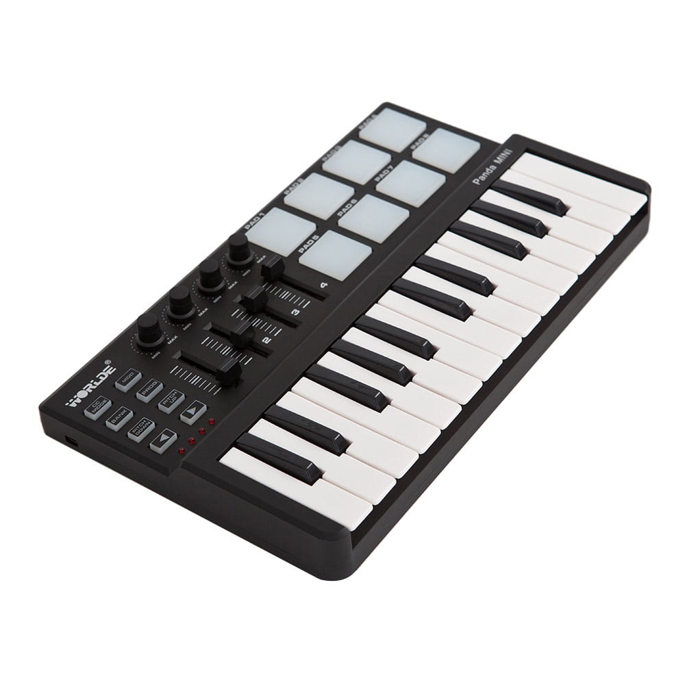ammoon Worlde Panda mini Portable Mini 25-Key USB Keyboard and Drum Pad  MIDI Controller for teen adults