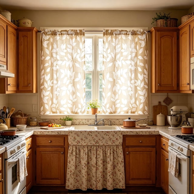 Cortinas cortas impresas en 2D para cocina – Juego de cenefas lavables para dormitorio y baño – Cortinas decorativas de tela que filtran la luz con estampado resistente a la decoloración para ventana