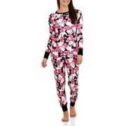 Hello Kitty Women's License Pajama Thermal Sleep Top and Pant 2 Piece Sleepwear Set
