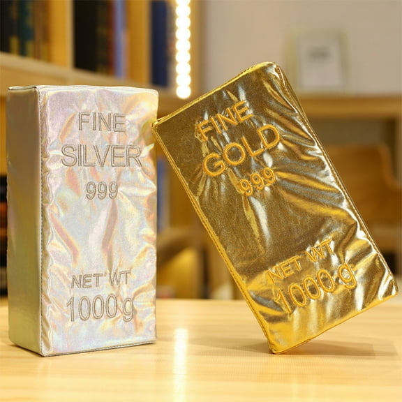 ABPWLY Toys Simulation Gold Brick Plush Toy Soft Stuffed Fake Gold Bar for Pranks Home Decor Funny Gift for Kids Adults Kids Toys