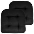 thumbnail image 4 of Sweet Home Collection 19" x 19" Black Solid Print U-Shape Seat Pad Outdoor Seating Cushions with Reversible and Weather Proof (2 Pack), 4 of 5