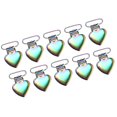 thumbnail image 3 of 10 Uds. Clips de Metal para chupete de corazón, Clips coloridos para prevención de óxido, tratamiento con revestimiento, Clips para tirantes para dentición de niños pequeños, 3 of 14
