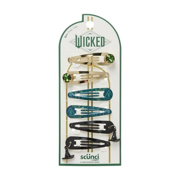 Scunci Wicked Elphaba 6PK Snapclips