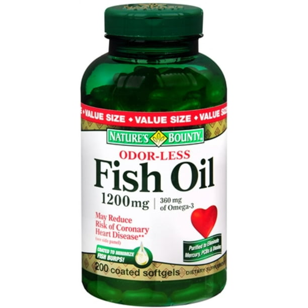 Nature's Bounty Omega-3 Fish Oil 1200 mg Softgels ...