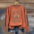 thumbnail image 2 of awzxde Chandails en Molleton pour Femmes Décontractés Légers Col Rond Chandails en Molleton Manches Longues Graphique Football Imprimé Chandail Chandails en Molleton Haut Blouse Café,TG, 2 of 4