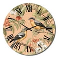 thumbnail image 2 of Designart "Birds on Trees Green Yellow Serenade" Animals Oversized Wall Clock, 2 of 5