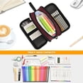 thumbnail image 5 of ALAZA Dark Red Pencil Case Bag 3 Compartment Pen Pouch Large Storage Holder Box Organizer, 5 of 8