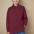 thumbnail image 2 of Zshosam Toddler Shirt Toddler Boy Polo Shirt Long Sleeve Toddler Shirt Collared Shirts Basic T-Shirts Rugby Shirt for Big Boys Size 12T 13T,(Wine 12-13 Years), 2 of 5