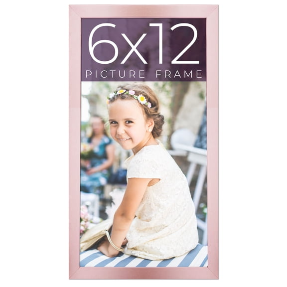 6x12 Annie Rose Gold Picture Frame - Contemporary Picture Frame Complete With UV Acrylic, Foam