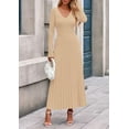 thumbnail image 2 of Vestido PRETTYGARDEN Suéter Manga Larga Cuello V Beige Talle S, 2 of 8
