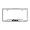 Jeep Wordmark Chrome Plated Metal Bottom Engraved License Plate Frame Holder